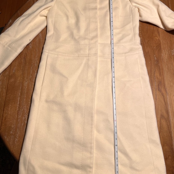 Burberry Wool Coat Women’s White Size 8 Button Long Capsule Wardrobe - Picture 11 of 14
